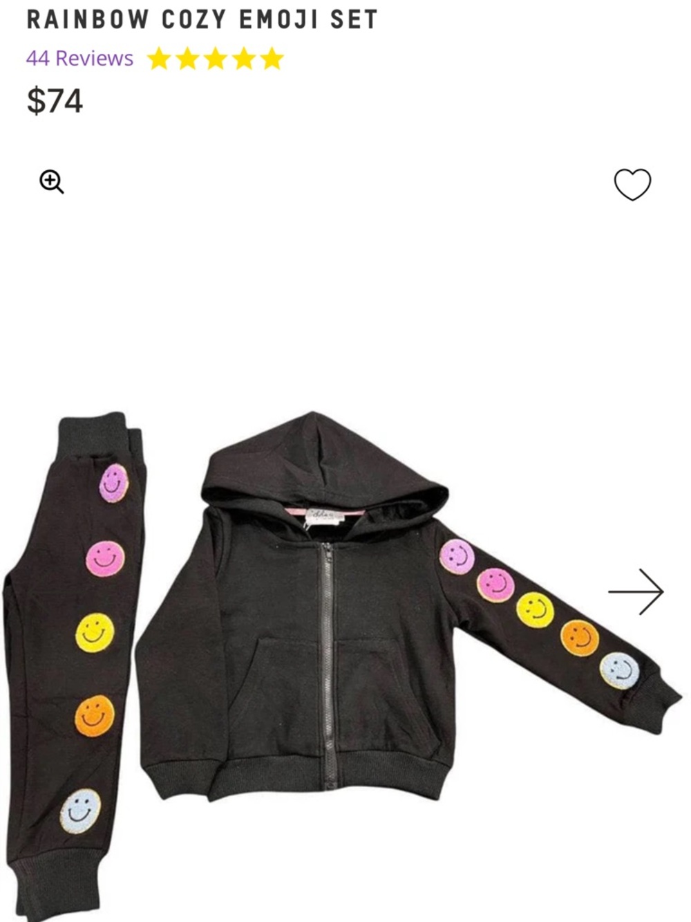 Lola + The Boys Black Rainbow Cozy Emoji Set